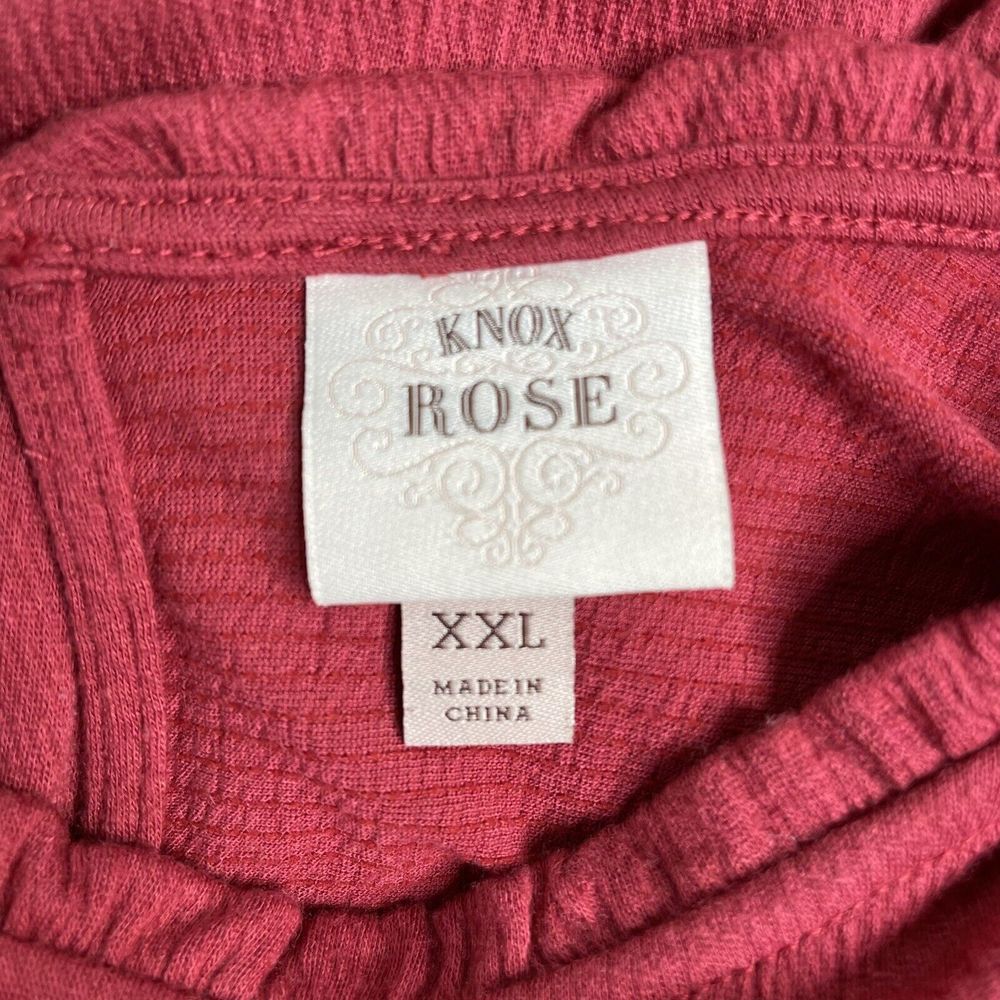 Knox Rose Dress Womens XXL Short Sleeve Babydoll Keyhole Back Dark Red - Picture 3 of 8